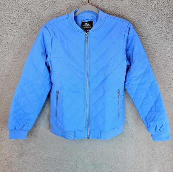 Magcomsen Jacket Womens Sz M Azure Blue Quilted Water Resist Outdoor - Picture 2 of 15